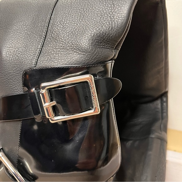 Jimmy Choo Doma Knee High Buckle & Strap Detail Black Boots Size EU 35/US 5 NWOT - Picture 12 of 15